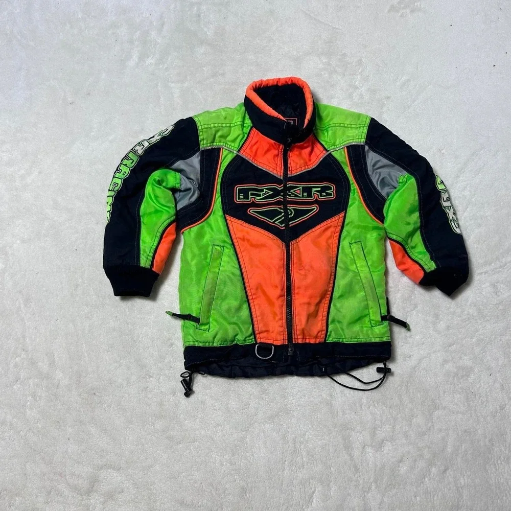 Fox Racing Snowmobile Jacket Coat NEON kids SIZE 6 FXR